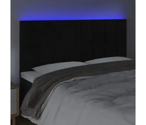 Gultas Galvgalis Ar Led, 180X5X118/128 Cm, Melns Samts Vidaxl