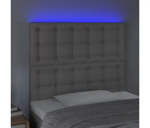 Galvūgalis Su Led, Pilkas, 80X5X118/128cm Dirbtinė Oda