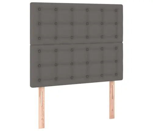 Galvūgalis Su Led, Pilkas, 80X5X118/128cm Dirbtinė Oda