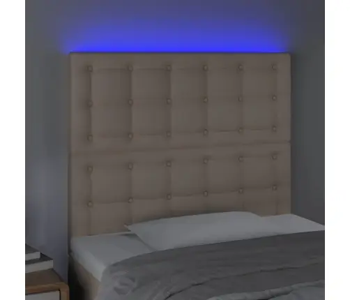 Led-Voodipeats, Cappuccino, 80X5X118/128 cm Kunstnahk