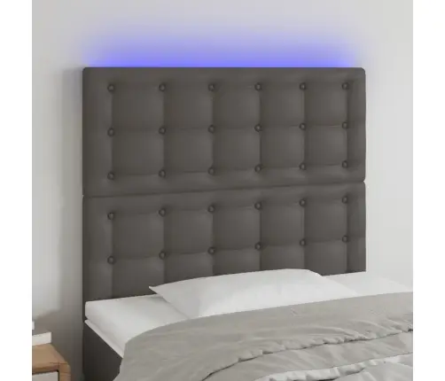 Led-Voodipeats, Hall, 100X5X118/128 cm Kunstnahk