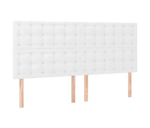 Gultas Galvgalis Ar Led, 180X5X118/128 Cm, Balta Mākslīgā Āda Vidaxl