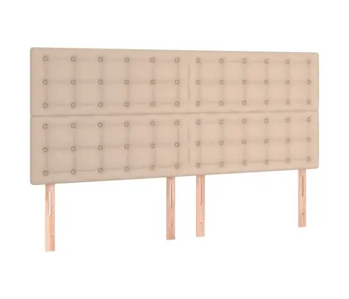 Gultas Galvgalis Ar Led, 180X5X118/128Cm, Kapučīno Mākslīgā Āda Vidaxl