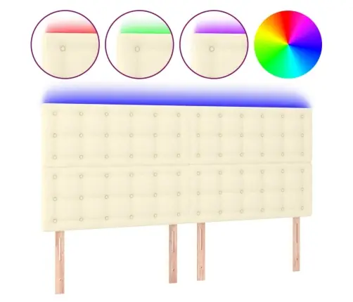 Galvūgalis Su Led, Kreminės Spalvos, 200X5X118/128 Cm