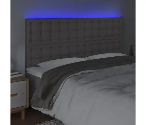 Led-Voodipeats, Hall, 200X5X118/128 cm Kunstnahk