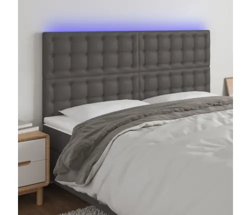 Led-Voodipeats, Hall, 200X5X118/128 cm Kunstnahk