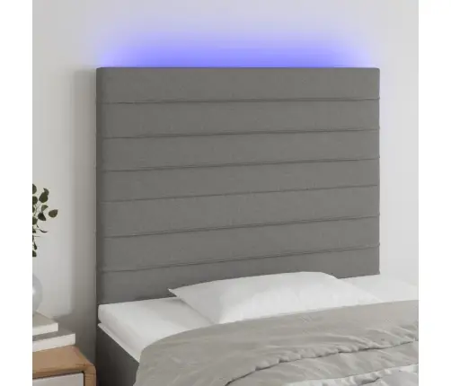 Gultas Galvgalis Ar Led, 83X16X118/128 Cm, Tumši Pelēks Audums Vidaxl Gultas Galvgalis Ar Led, 83X16X118/128 Cm, Tumši Pelēks Audums Vidaxl