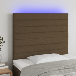 Gultas Galvgalis Ar Led, 80X5X118/128 Cm, Tumši Brūns Audums Vidaxl