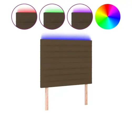 Gultas Galvgalis Ar Led, 90X5X118/128 Cm, Tumši Brūns Audums Vidaxl