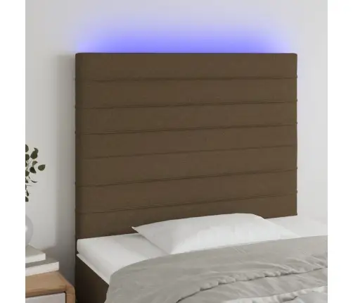 Gultas Galvgalis Ar Led, 90X5X118/128 Cm, Tumši Brūns Audums Vidaxl