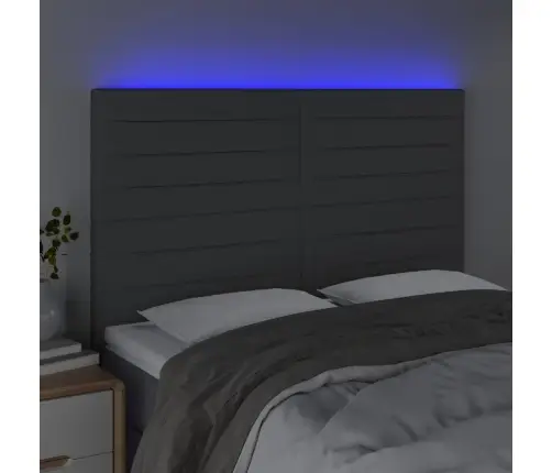 Galvūgalis Su Led, Tamsiai Pilkas, 144X5X118/128cm Audinys