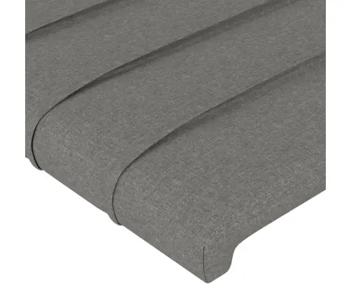 Galvūgalis Su Led, Tamsiai Pilkas, 144X5X118/128cm Audinys