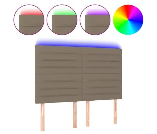Galvūgalis Su Led, Taupe Spalvos, 144X5X118/128cm Audinys