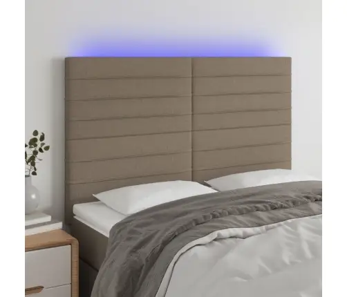 Galvūgalis Su Led, Taupe Spalvos, 144X5X118/128cm Audinys