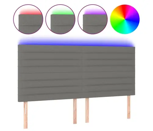 Galvūgalis Su Led, Tamsiai Pilkas, 180X5X118/128cm Audinys