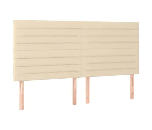 Gultas Galvgalis Ar Led, 200X5X118/128 Cm, Krēmkrāsas Audums Vidaxl