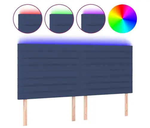 Led-Voodipeats, Sinine, 200X5X118/128 cm Kangas