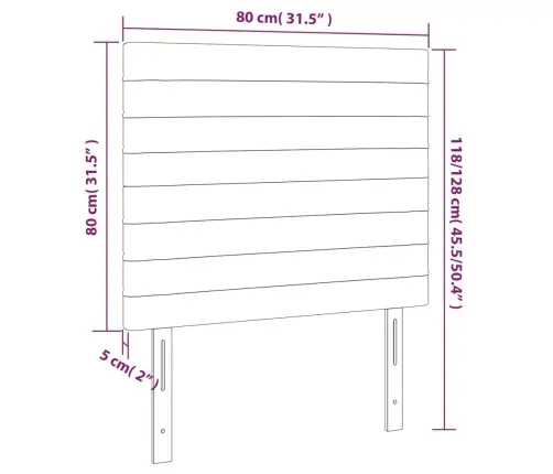 Gultas Galvgalis Ar Led, 80X5X118/128 Cm, Melns Samts Vidaxl