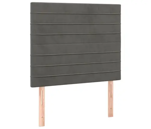 Gultas Galvgalis Ar Led, 90X5X118/128 Cm, Tumši Pelēks Samts Vidaxl