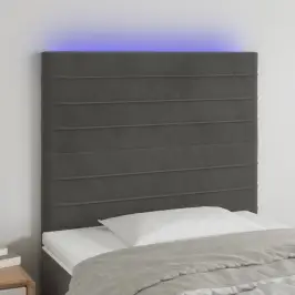 Gultas Galvgalis Ar Led, 90X5X118/128 Cm, Tumši Pelēks Samts Vidaxl