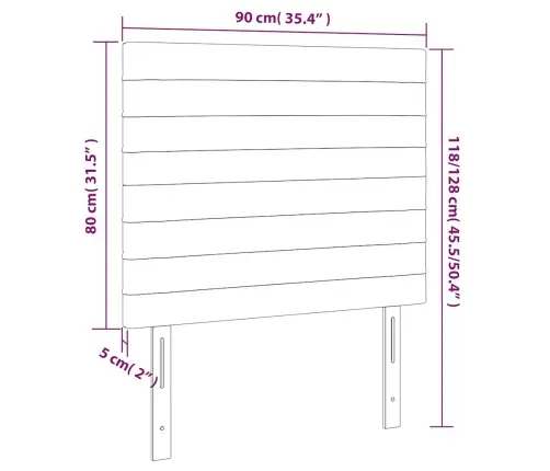 Gultas Galvgalis Ar Led, 90X5X118/128 Cm, Tumši Zaļš Samts Vidaxl