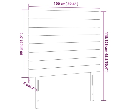 Led-Voodipeats, Tumeroheline, 100X5X118/128 cm Samet