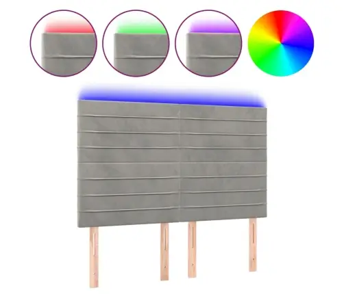 Led-Voodipeats, Helehall, 144X5X118/128 cm Samet