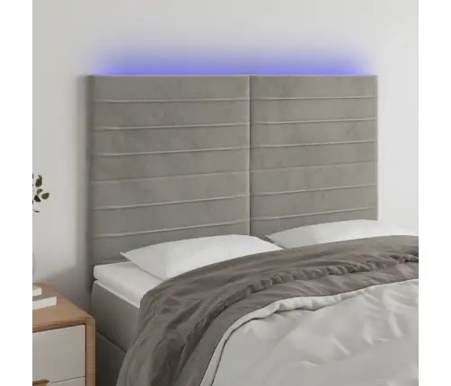 Led-Voodipeats, Helehall, 144X5X118/128 cm Samet