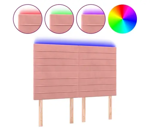 Led-Voodipeats, Roosa, 144X5X118/128 cm Samet Led-Voodipeats, Roosa, 144X5X118/128 cm Samet