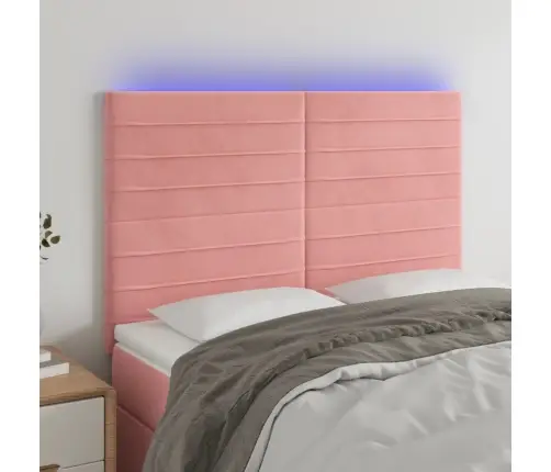 Led-Voodipeats, Roosa, 144X5X118/128 cm Samet Led-Voodipeats, Roosa, 144X5X118/128 cm Samet