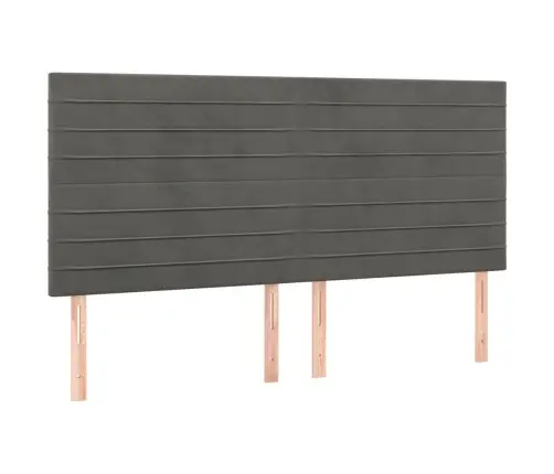 Gultas Galvgalis Ar Led, 160X5X118/128 Cm, Tumši Pelēks Samts Vidaxl