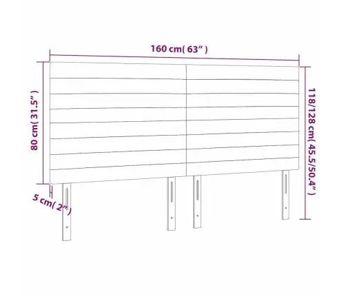 Led-Voodipeats, Tumeroheline, 160X5X118/128 cm Samet