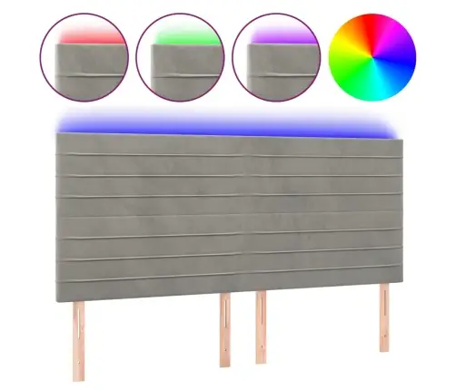 Led-Voodipeats, Helehall, 200X5X118/128 cm Samet