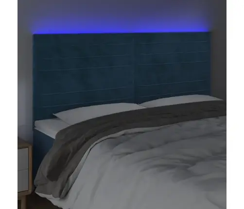 Led-Voodipeats, Tumesinine, 200X5X118/128 cm Samet Led-Voodipeats, Tumesinine, 200X5X118/128 cm Samet