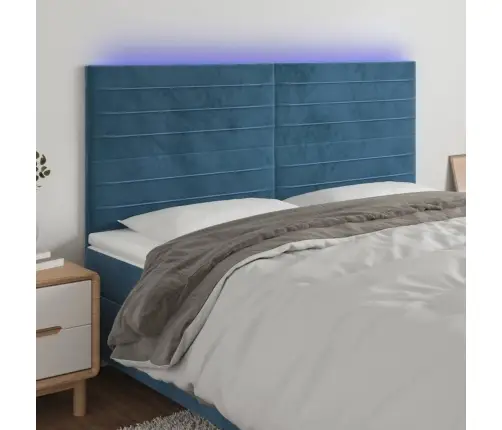 Led-Voodipeats, Tumesinine, 200X5X118/128 cm Samet Led-Voodipeats, Tumesinine, 200X5X118/128 cm Samet