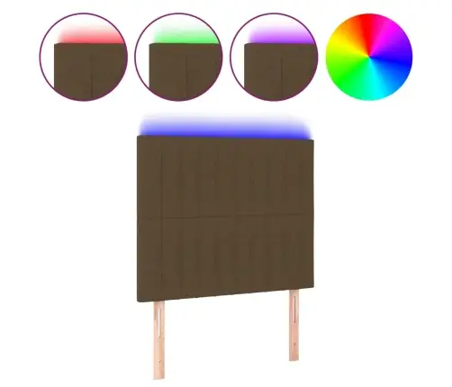 Gultas Galvgalis Ar Led, 80X5X118/128 Cm, Tumši Brūns Audums Vidaxl