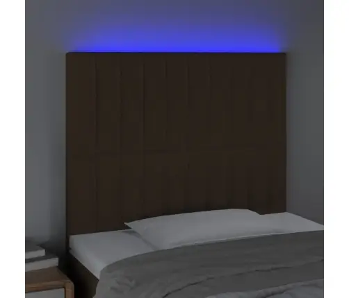 Gultas Galvgalis Ar Led, 90X5X118/128 Cm, Tumši Brūns Audums Vidaxl