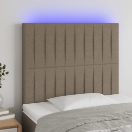 Gultas Galvgalis Ar Led, 100X5X118/128 Cm, Pelēkbrūns Audums Vidaxl