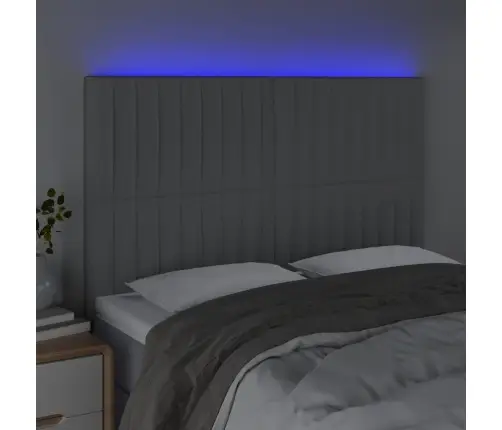 Galvūgalis Su Led, Šviesiai Pilkas, 144X5X118/128cm Audinys Galvūgalis Su Led, Šviesiai Pilkas, 144X5X118/128cm Audinys