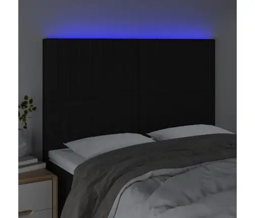 Galvūgalis Su Led, Juodos Spalvos, 144X5X118/128cm Audinys