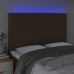 Gultas Galvgalis Ar Led, 144X5X118/128 Cm, Tumši Brūns Audums Vidaxl