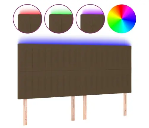 Gultas Galvgalis Ar Led, 160X5X118/128 Cm, Tumši Brūns Audums Vidaxl