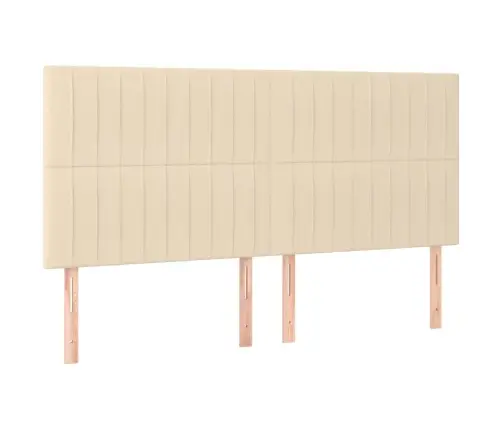 Gultas Galvgalis Ar Led, 160X5X118/128 Cm, Krēmkrāsas Audums Vidaxl