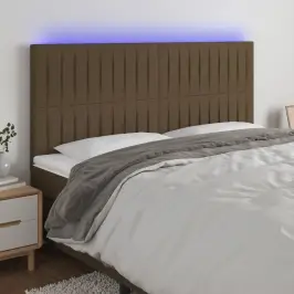 Galvūgalis Su Led, Tamsiai Rudos, 200X5X118/128cm Audinys