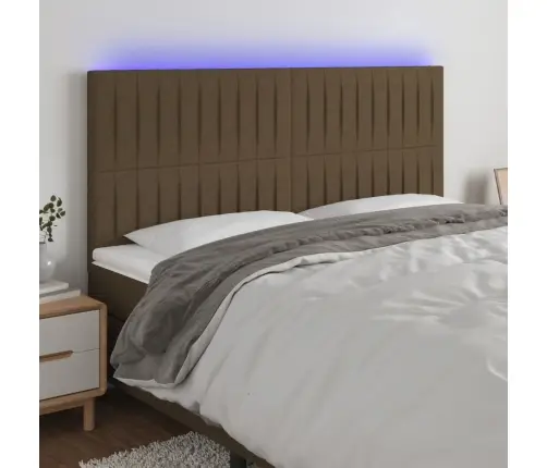 Galvūgalis Su Led, Tamsiai Rudos, 200X5X118/128cm Audinys Galvūgalis Su Led, Tamsiai Rudos, 200X5X118/128cm Audinys
