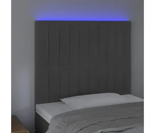 Gultas Galvgalis Ar Led, 83X16X118/128 Cm, Tumši Pelēks Samts Vidaxl