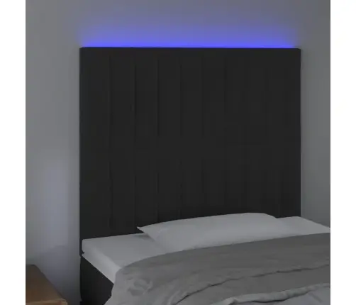 Gultas Galvgalis Ar Led, 80X5X118/128 Cm, Melns Samts Vidaxl