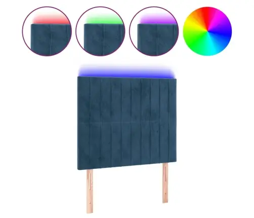 Led-Voodipeats, Tumesinine, 80X5X118/128 cm Samet