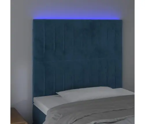 Led-Voodipeats, Tumesinine, 80X5X118/128 cm Samet