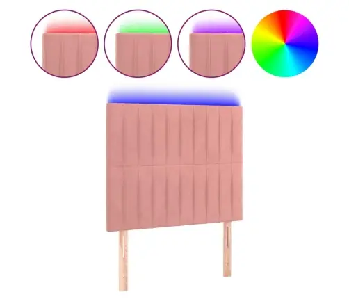 Galvūgalis Su Led, Rožinės Spalvos, 80X5X118/128cm Aksomas